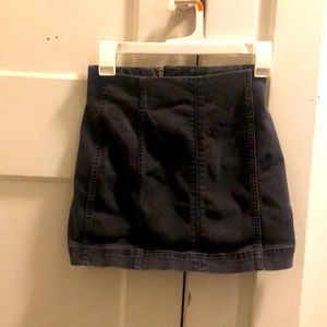 Black Jean Mini Skirt